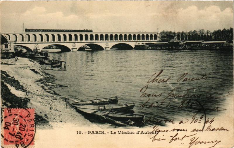 Carte postale ancienne Le Viaduc d'Auteuil à Paris 16e