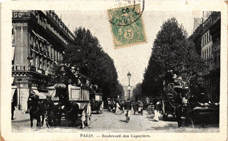 Carte postale ancienne Paris 9e - Boulevard des Capucines à Paris 9e