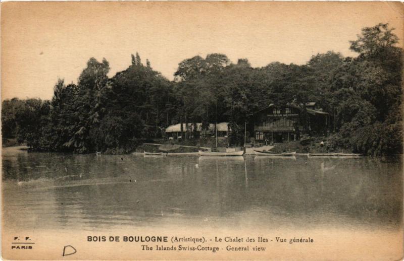 Carte postale ancienne Bois de Boulogne - Le Chalet des Iles - Vue générale à Paris
