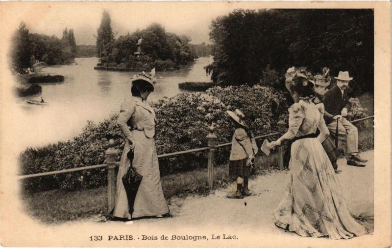 Carte postale ancienne Bois de Boulogne, Le Lac à Paris 16e