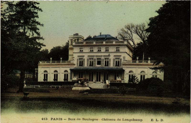 Carte postale ancienne Bois de Boulogne - Château de Longchamp à Paris 16e