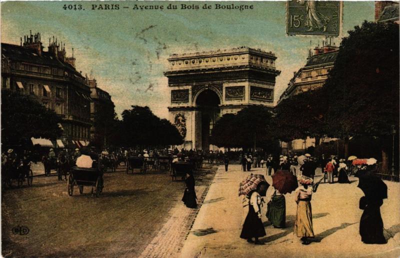 Carte postale ancienne Avenue du Bois de Boulogne à Paris 16e