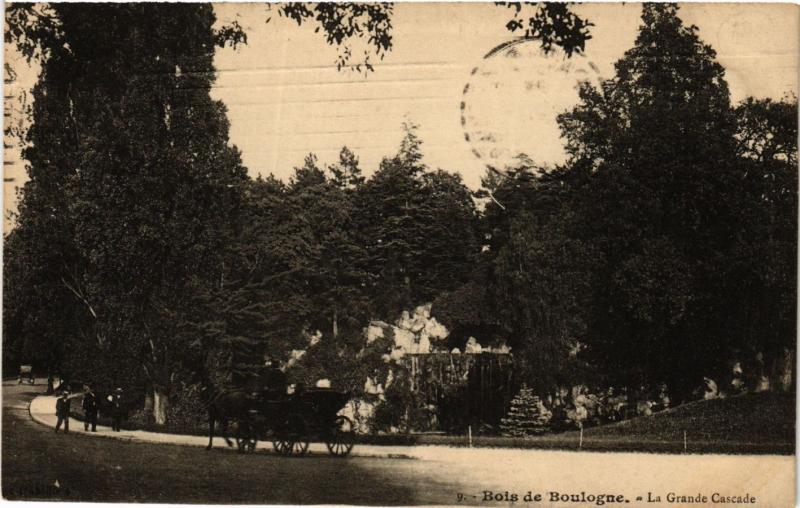 Carte postale ancienne Bois de Boulogne - La Grande Cascade à Paris 16e