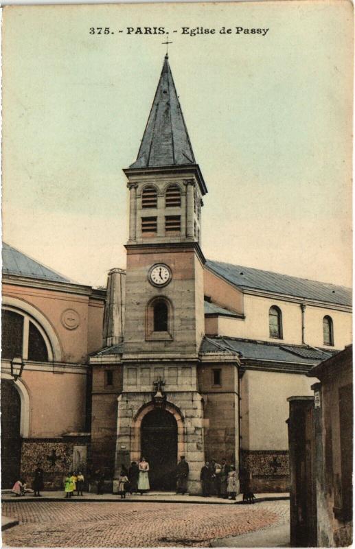 Carte postale ancienne Eglise de Passy à Paris 16e