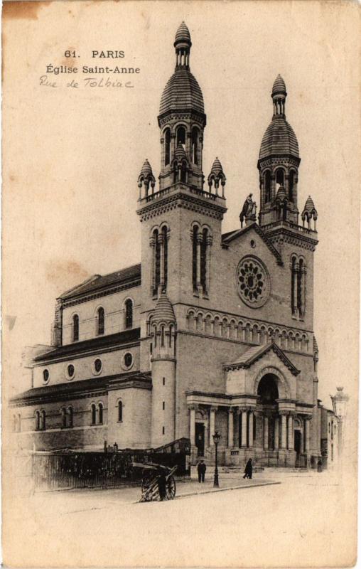Carte postale ancienne Eglise Sainte-Anne à Paris 13e