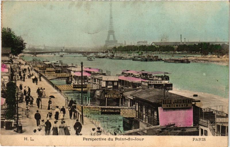 Carte postale ancienne Perspective du Point-du-Jour à Paris 16e