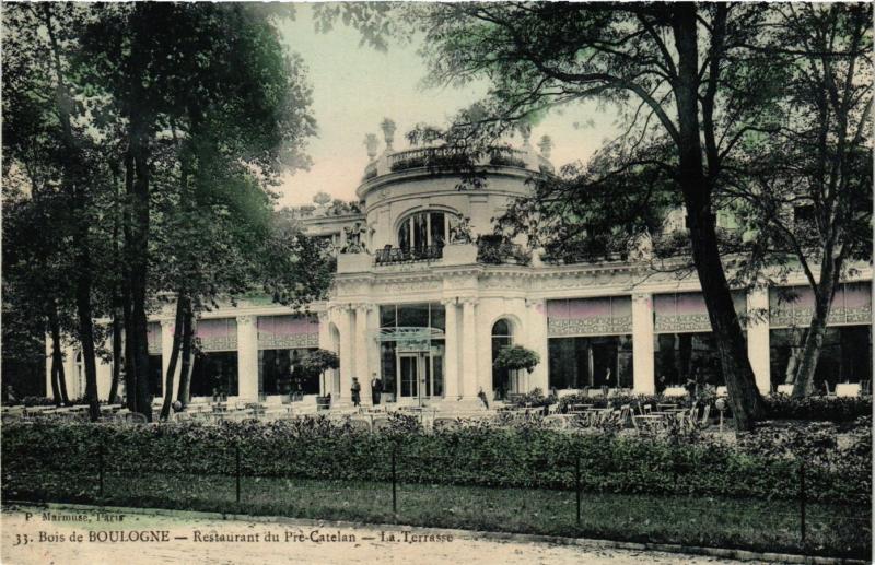 Carte postale ancienne Bois de Boulogne - Restaurant du Pré-Catelan - La Terrasse à Paris