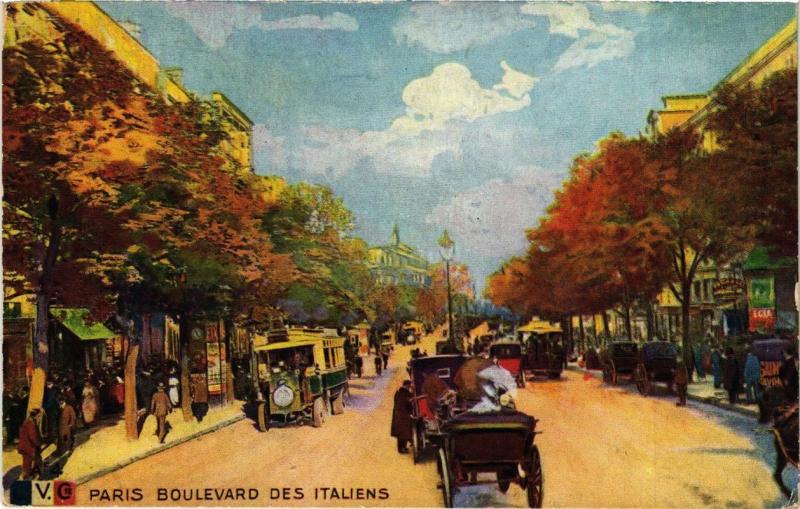 Carte postale ancienne Paris 9e - Boulevard des Italiens à Paris 9e
