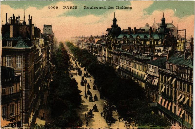 Carte postale ancienne Paris 9e - Boulevard des Italiens à Paris 9e