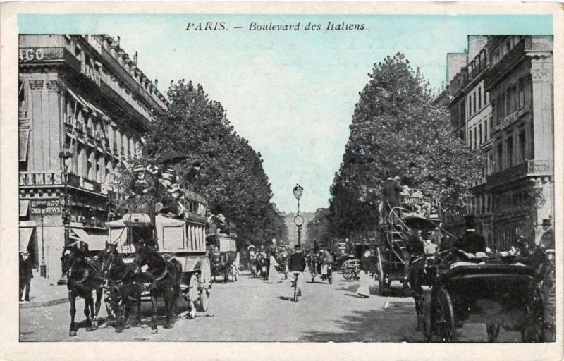 Carte postale ancienne Paris 9e - Boulevard des Italiens à Paris 9e