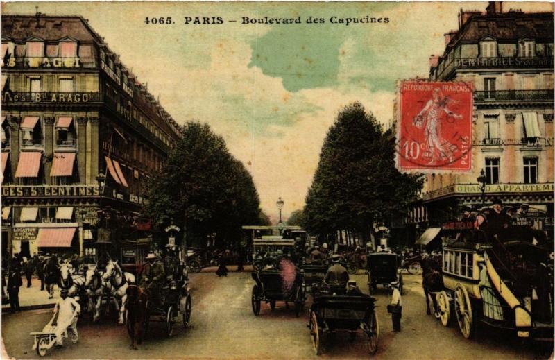 Carte postale ancienne Paris 9e - Boulevard des Capucines à Paris 9e