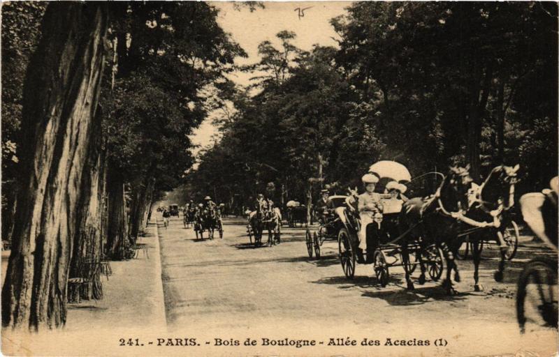Carte postale ancienne Bois de Boulogne - Allée des Acacias à Paris 16e