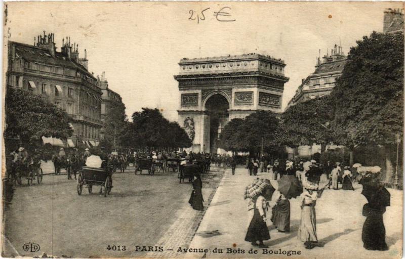 Carte postale ancienne Avenue du Bois de Boulogne à Paris 16e