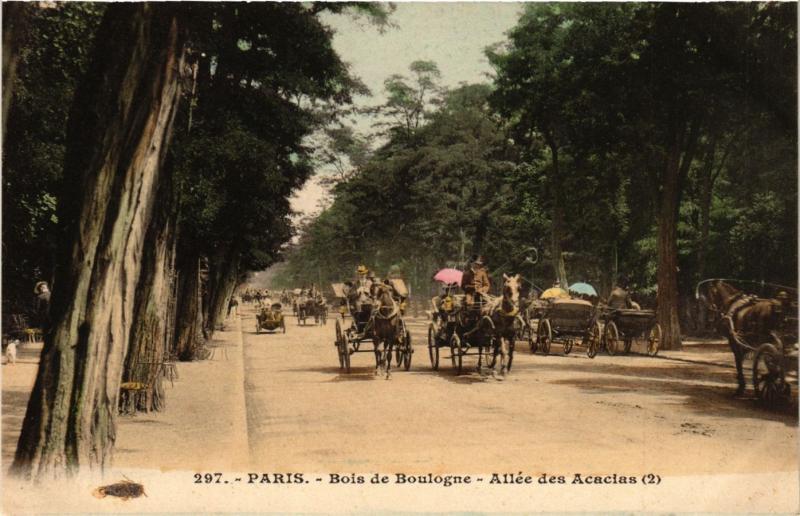 Carte postale ancienne Bois de Boulogne - Allée des Acacias à Paris 16e