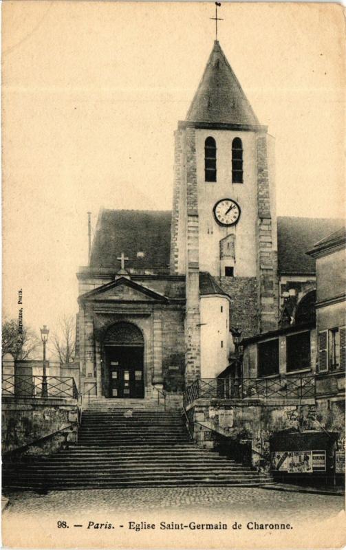 Carte postale ancienne Eglise Saint-Germain de Charonne. à Paris 20e