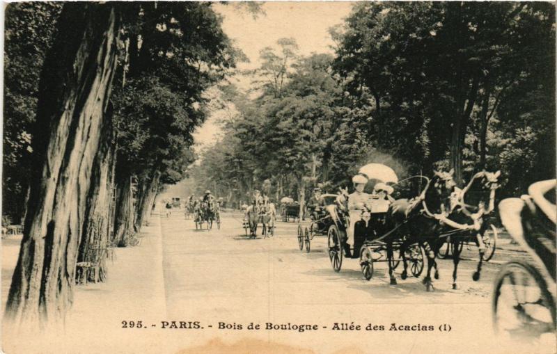 Carte postale ancienne Bois de Boulogne - Allée des Acacias à Paris 16e