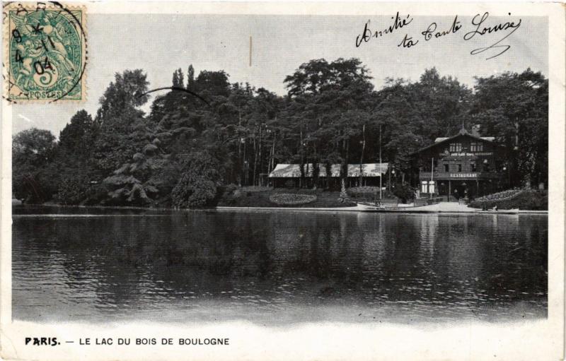 Carte postale ancienne Le Lac du Bois de Boulogne à Paris