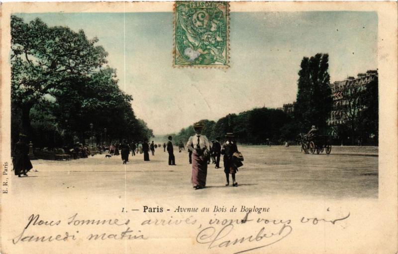 Carte postale ancienne Avenue du Bois de Boulogne à Paris 16e