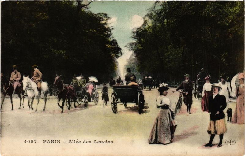 Carte postale ancienne Allée des Acacias à Paris 16e