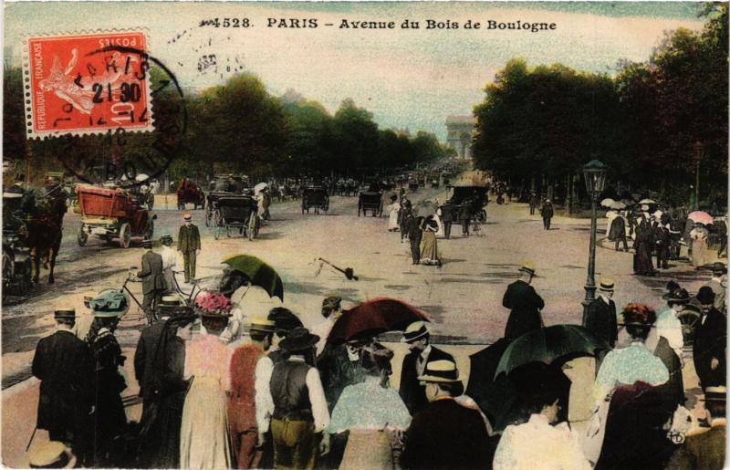 Carte postale ancienne Avenue du Bois de Boulogne à Paris 16e