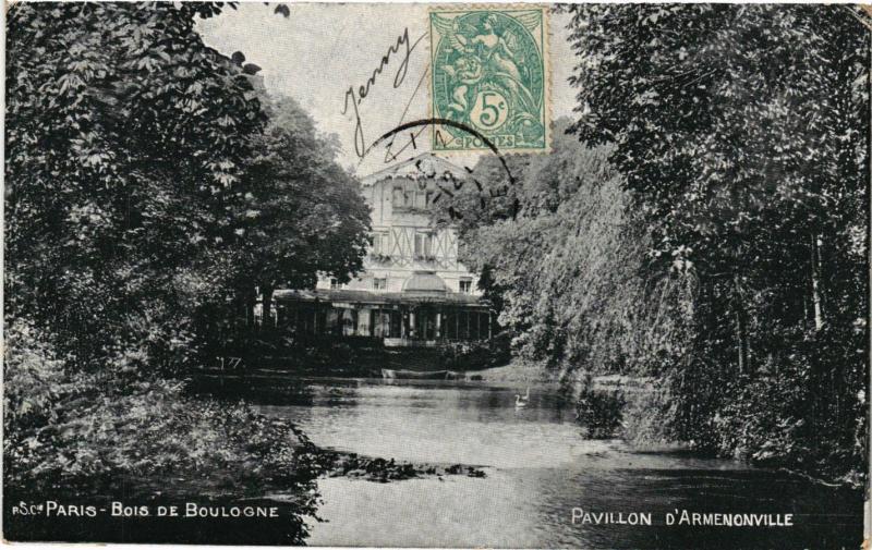 Carte postale ancienne Bois de Boulogne - Pavillon d'Armenonville à Paris 16e