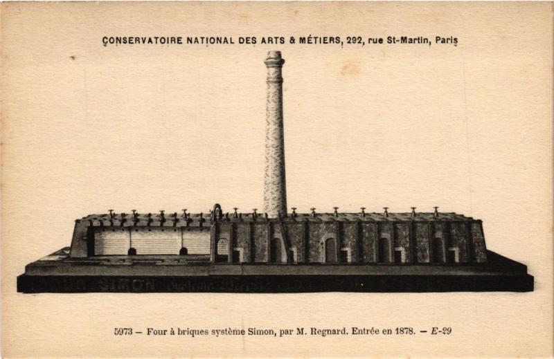 Carte postale ancienne Paris (3e) Cnam - Four á briques à Paris 3e