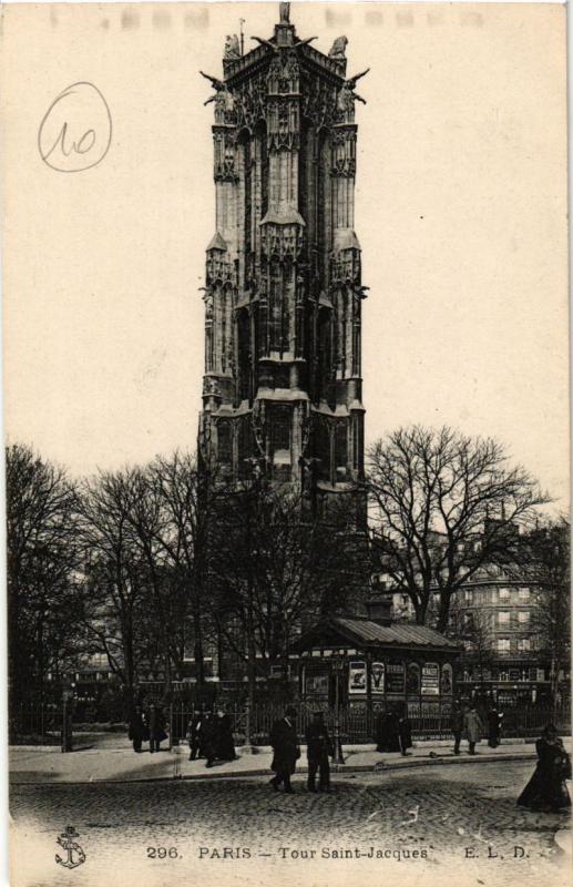 Carte postale ancienne Paris (1e) - La Tour Saint-Jacques à Paris 1er