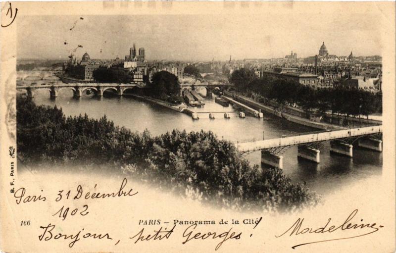 Carte postale ancienne Paris Panorama de la Cité
