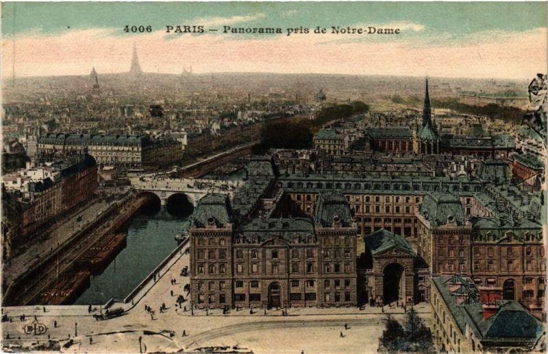 Carte postale ancienne Paris Panorama prise de N.D.