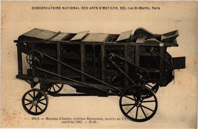 Carte postale ancienne Paris (3e) Cnam - Machine á battre à Paris 3e
