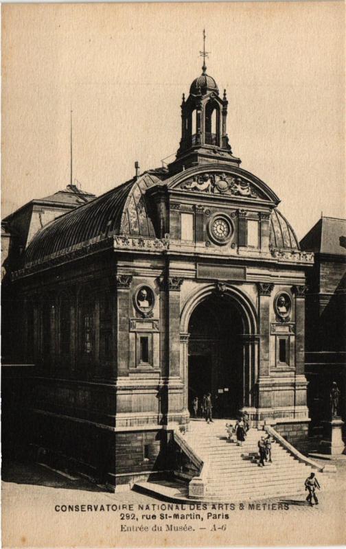 Carte postale ancienne Paris (3e) Cnam - Entrée du Musée à Paris 3e