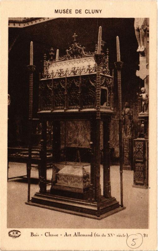 Carte postale ancienne Paris (5e) - Musée du Cluny - Bois - Chasse à Paris 5e
