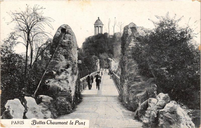 Carte postale ancienne Buttes-Chaumont - Le Pont à Paris 19e
