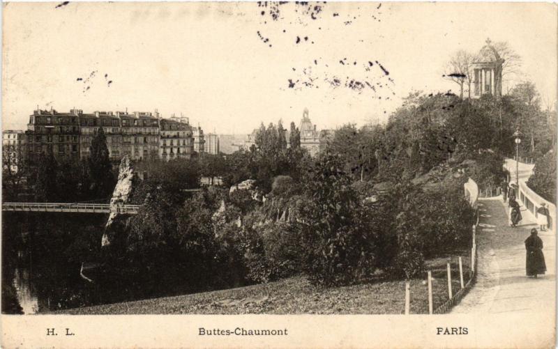 Carte postale ancienne Buttes-Chaumont à Paris 19e
