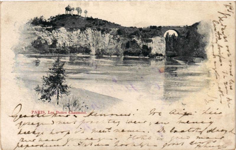 Carte postale ancienne Les Buttes Chaumont à Paris 19e