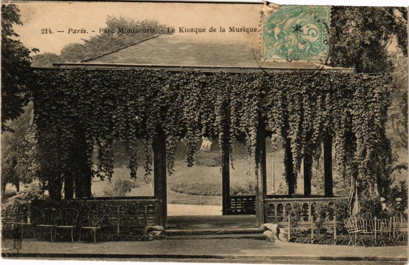 Carte postale ancienne Parc Montsouris - Le Kiosque de la Musique à Paris 14e