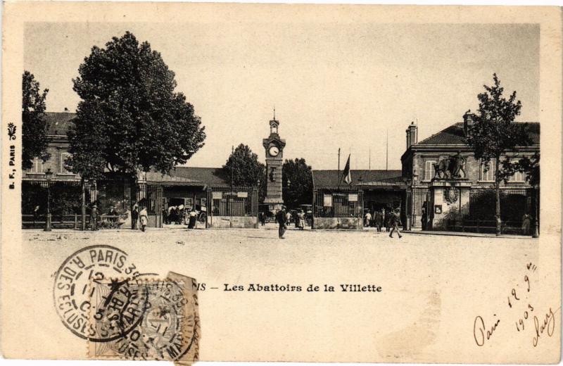 Carte postale ancienne Les Abattoirs de la Villette à Paris 19e