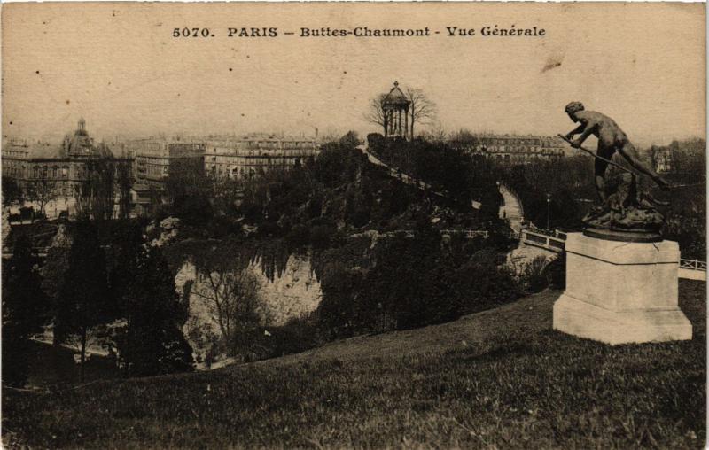 Carte postale ancienne Buttes-Chaumont - Vue Générale à Paris 19e