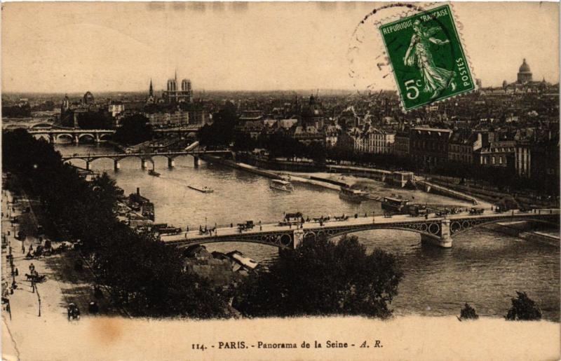 Carte postale ancienne Paris Panorama de la Seine
