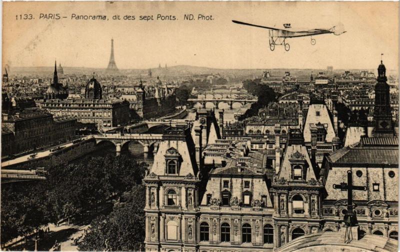 Carte postale ancienne Paris Panorama dit des Sept Ponts