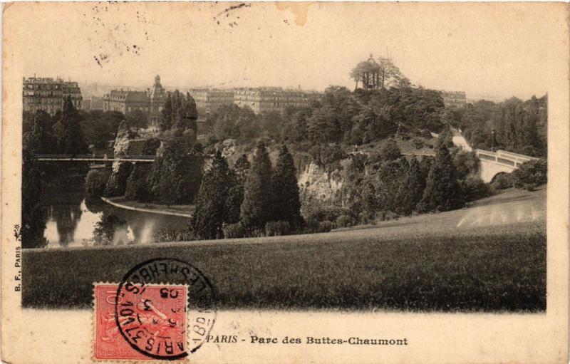 Carte postale ancienne Parc des Buttes-Chaumont à Paris 19e