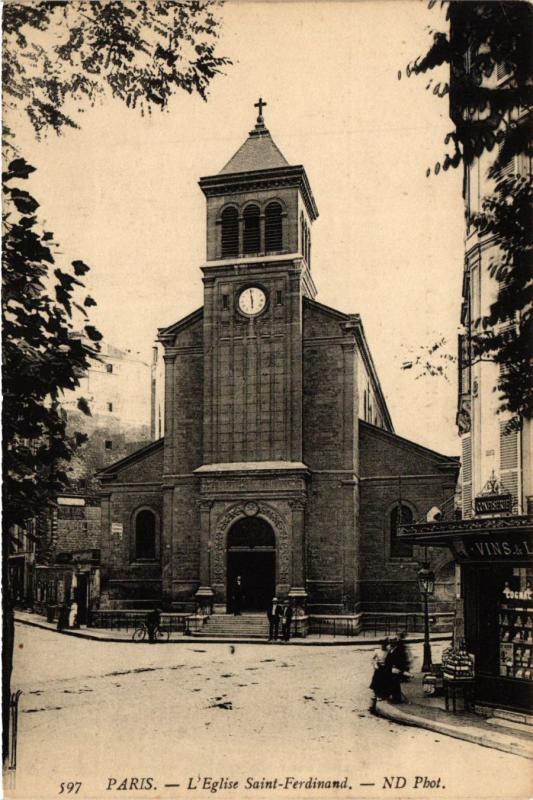 Carte postale ancienne L'Eglise Saint-Ferdinand à Paris 17e