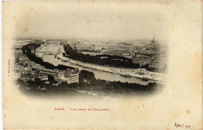 Carte postale ancienne Paris Vue prise du Trocadéro