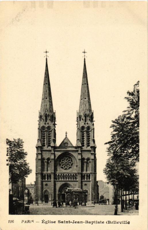 Carte postale ancienne Eglise Saint-Jean-Baptiste à Paris 20e