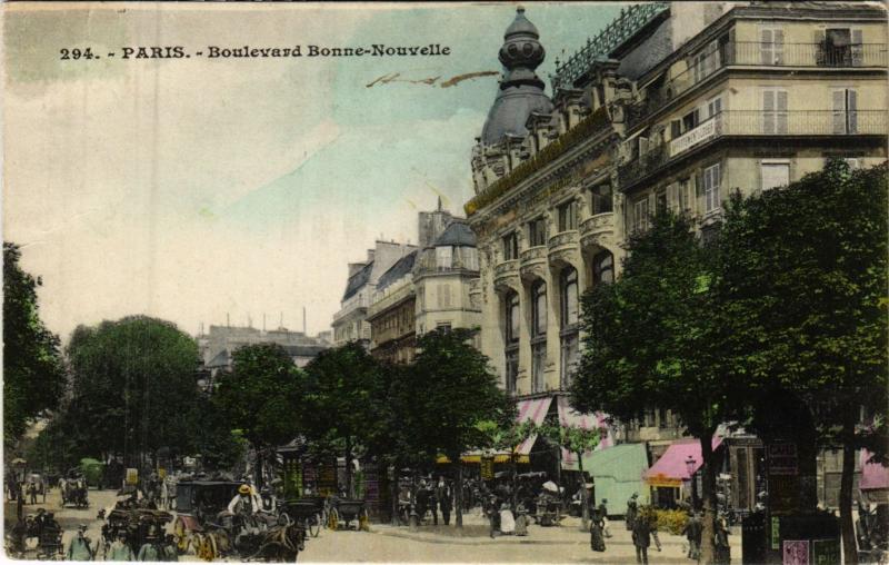 Carte postale ancienne Paris 2e-Boulevard Bonne Nouvelle à Paris 2e