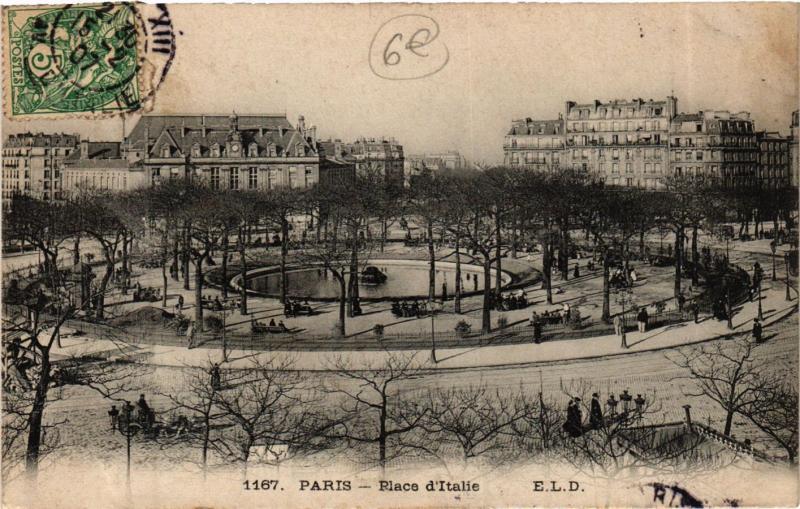 Carte postale ancienne Paris 13e Paris-Place d'Italie à Paris 13e