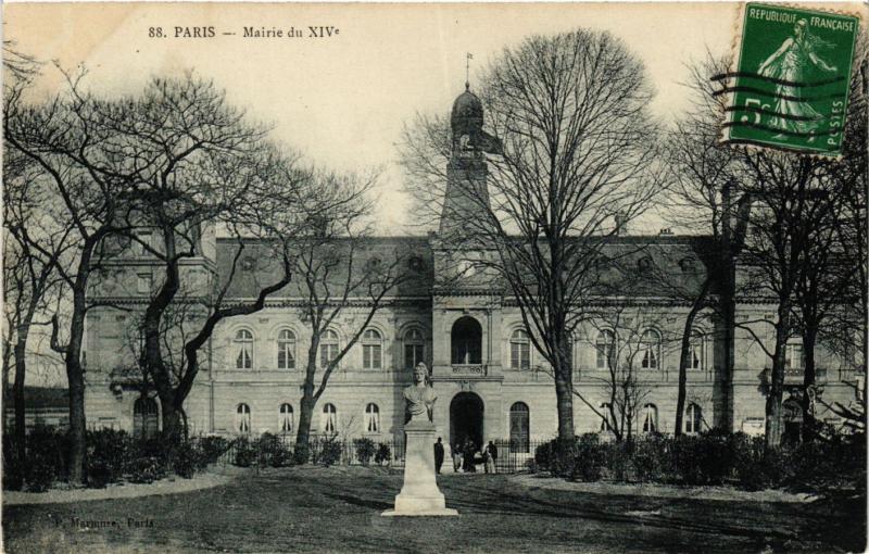 Carte postale ancienne Mairie du XIVe Arrondissement à Paris 14e