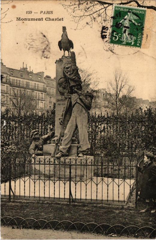 Carte postale ancienne Monument Charlet à Paris 14e