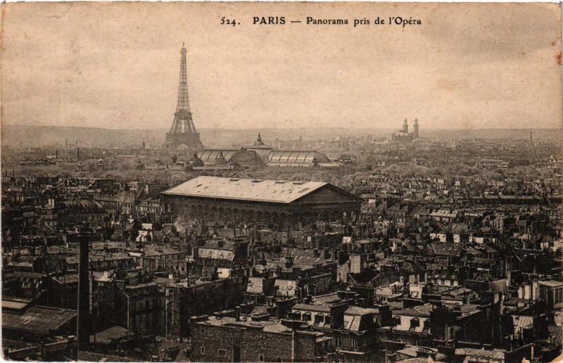 Carte postale ancienne Paris Panorama pris de l'Opéra