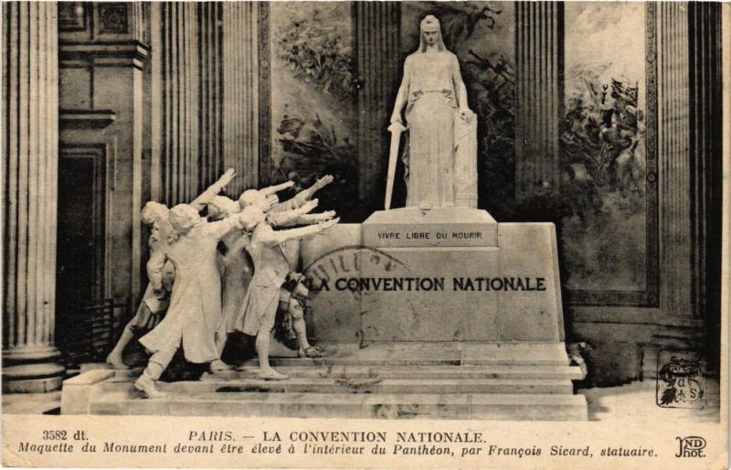 Carte postale ancienne Paris 5e-La Convention Nationale-Maquette du Monument à Paris 5e